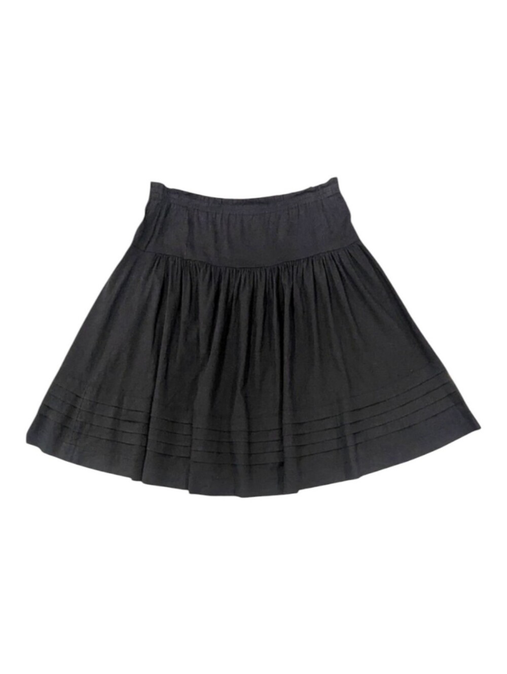 Theory Linen Blend Black A-Line Skirt Size S Knee Length Cocktail Party Career